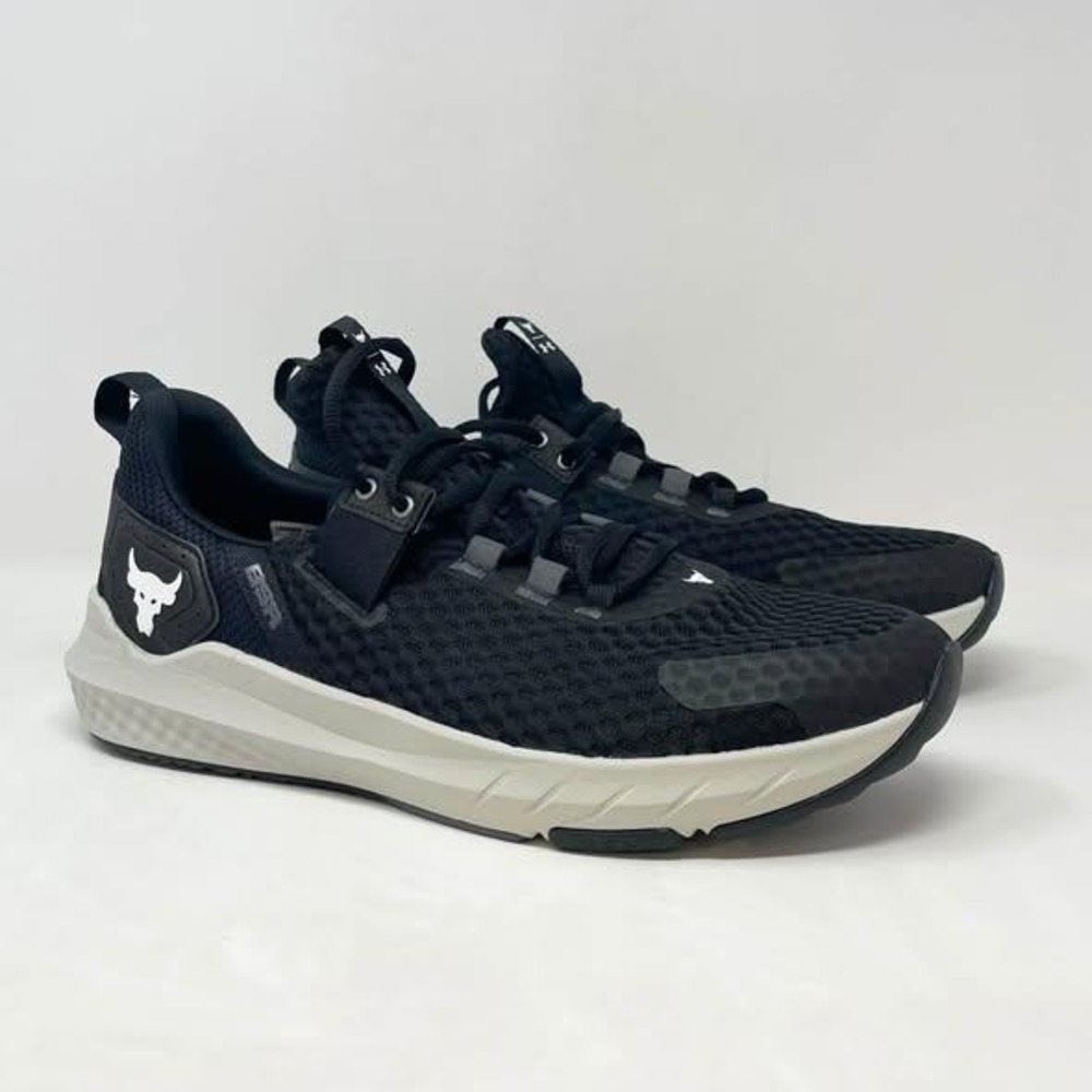 Under Armour Project Rock BSR 4 Black Gray Athletic Training Shoes Mens 12.5